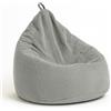 chilly pilley® pouf a sacco in velluto a coste con imbottitura in EPS - cuscino del sedile, cuscino da gioco, molti colori, 65x85 argento