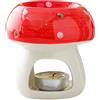 Generic Bruciatore di cera a fungo, portacandele a forma di fungo, porta candele per aromaterapia, decorazione per la casa (rosso)