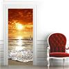 YFXGSTLI Adesivo per Porte Mare Tramonto 3D Creative Home Decor Carta da Parati Autoadesiva sulla Porta Murale Impermeabile per La Decorazione della Porta di Casa Camera da Parete-95x215cm