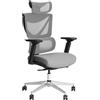 MUSSO V900 Classic Sedia da Ufficio con Schienale 3 Livelli, Grigio Scuro | Schienale 3 livelli, Braccioli 4D, Poggiatesta 4D, Schienale alto in rete, Ufficio