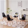 GrandCA HOME Tavolo da Pranzo e 4 Sedie da Pranzo Set da Sala da Pranzo Moderno, Tavolo da Cucina Rettangolare Struttura di Giunzione Sedie da Tavolo e da Cucina Nero