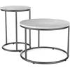 Vicco Set di tavolini da salotto Ottawa, Marmo bianco, 55 x 55 cm