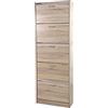 Gicos Mobile scarpiera Struttura in Legno truciolato 5 Ante 10 divisori Colore Rovere 63 * 24 * 180 cm PUR-770296