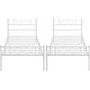 Yaheetech Set di 2 Struttura Letto Singolo Metallo 90 x 190 cm Bianco