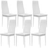 buybyroom set 6 sedie sala da pranzo Bianco, sedie cucina moderne con gambe in metallo sedie imbottite, Semplici da montare adatto per sala da pranzo, soggiorno, cucina