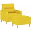 vidaXL Poltrona con Poggiapiedi Giallo Chiaro 60 cm in Tessuto, poltrona, seduta, poltrona tv, divano, poltrona relax, seduta con poggiapiedi