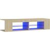 vidaXL Mobile Porta TV con Luci LED Rovere Sonoma 135x39x30 cm