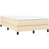 vidaXL Struttura Letto a Rete a Molle Crema 120x200 cm Tessuto