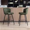 chairus Set di 2 Sgabelli Cucina in Ecopelle Sgabello da Bar con Schienale Sedia Alta con Gambe in Metallo Sgabelli Imbottiti per Bar/Penisola da Cucina/Bancone, Verde