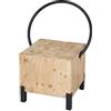 Mendler Sedia Sala Pranzo Soggiorno Industriale HWC-L76 84x60x50cm Legno Abete Naturale Ferro Nero