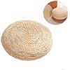 Morbuy Cuscino Seduta in Paglia da Terra Rotondo Tatami, Naturale Intrecciato Handcrafted Pavimento Pouf Seduta Meditazione Tappetino Interno ed Decorazione Domestica (15.7"/ 40cm, Mazorca de maíz)
