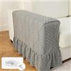 FANSU 2 Pezzi Copribraccioli per Divani, Copribraccioli con Gonna Poltrona Copri Braccioli Divano Elasticizzato Proteggere Antiscivolo Elasticizzati per Poltrone Divani Sedie Mobili (Foglia antracite)