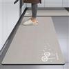 Hixingo Tappeto Cucina in Diatomite, Stile Moderno Passatoia Cucina Antiscivolo Lavabile Tappeti da Cucina, Tappeto da Cucina Tappeto da Bagno Tappetino per Doccia (40x120cm,Dente Leone-Grigio Chiaro)