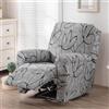 Hearda Copripoltrona Relax Reclinabile Universale, Stampe Geometriche Fodere Poltrona Relax Elasticizzato Copripoltrona 1 Posto con Tasca Copripoltrona Reclinabile Fodere per Poltrone (Grigio 2)