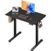 DEVAISE Scrivania Regolabile in Altezza 100×60x(78-118) cm con Piano Intero, Motore Silenzioso, Portata 85kg, Scrivania Ergonomica Sit-Stand per Home Office, Nero