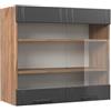 Vicco Mobile da cucina in vetro Fame-Line, Grigio scuro, 80 cm, per la combinazione con altri moduli della serie Fame-Line