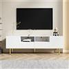 GYNGTLC Mobile TV moderno, design moderno e semplice, mette in risalto lo stile di arredamento. (bianco e oro)