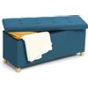 IDMarket - Panca Contenitore in Tessuto Blu Anatra 100 cm