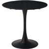 DEYARNA HOME Tavolo da Pranzo Rotondo, Diametro 80cm, Tavolo da Cucina Moderno per Sala da Pranzo, Soggiorno, Caffè, Ufficio, Balcone, 80 * 80cm*75cm (Nero)