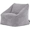 icon Natalia Pouf Bambini, Grigio, Velluto a Coste, Pouf Poltrona, Poltrona Sacco con Riempimento Incluso, Sedia Bambini, Mobili Camera da Letto
