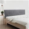 DHOME Testiera in similpelle o tessuto Acualine liscio doppio diviso in 2 pezzi, rivestimento di alta gamma, testiera imbottita moderna (tessuto grigio cenere, 160cm doppio (letti 150/160))