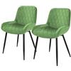 ML DESIGN modern living ML-Design Set 2 Sedie da Pranzo Cucina con Schienale Verde Salvia Poltroncina da Soggiorno Rivestimento in Velluto Seduta Imbottita Gambe in Metallo Design Moderno ed Elegante Sedia Scrivania Studio