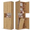 CDF Mobile Bagno con Portabiancheria 1 Cesto 174x60x30 cm Rovere Artisan | Armadio Lavanderia, Colonna Alta, Ante e Vani Chiusi, per Biancheria Sporca, Organizzazione Casa, Uso Quotidiano