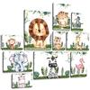 Giallobus - Set 10 Quadri Multi Pannello - Animaletti della Giungla - Legno MDF - | 2 x 42x29,7cm | 4 x 29,7x21cm | 4 x 21x14,85cm | - Pronti da Appendere - Quadri Moderni per la casa