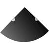 KTHLBRH Mensole ad angolo, mensole a parete galleggianti Scaffale Angolare con Supporti Cromati in Vetro Nero 25x25 cm Adatte per camere da letto, bagni, cucine, soggiorni, uffici, sale giochi