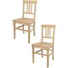 t m c s Tommychairs - Set 2 sedie modello Artemisia per cucina bar e sala da pranzo, robusta struttura in legno di faggio levigato, non trattato, 100% naturale e seduta in legno