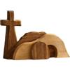 Generico Tomba vuota Scena di Pasqua e decorazione della croce, Scena di resurrezione di Pasqua in legno Croce Set di vassoi per tomba di Gesù, Decor del presepe di Gesù per il tavolo della ufficio domestico