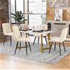 KUAKE Tavolo da Pranzo Rettangolare Moderno con 4 Sedie, 117 x 68 cm, in Velluto Beige
