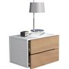 VCM Nachtschrank | Wandschublade | Wandboard | Nachttisch | Maße ca H. 30 x B. 45 x T. 32 cm - Usal L 45 cm Weiß/Honig-Eiche