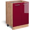 Vicco Mobiletto base cucina R-Line, Rosso lucido, 60 cm