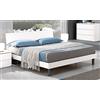 Arredo Stock Letto matrimoniale rifinito bianco fiammato, 170x193x87 cm