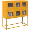 RCODSSK Credenza in acciaio laminato a freddo con manici ergonomici e piedini in metallo nelle dimensioni 100,5 x 39 x 107 cm, colore giallo senape