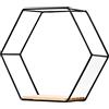 Bigougem Scaffale per libri in legno, a forma di esagono, in ferro, multifunzione, stile nordico geometrico, solido, esagonale, per la casa, la camera da letto, il bagno, nero, M1, nero L