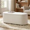 Ya-Home Cassapanca Pouf Panca Contenitore Panca Fondo letto Cassapanca Contenitore da Interno in Pelliccia Sintetica Panche per Camera da Letto/Soggiorno, Bianco,115cm