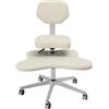 CHERIPOLI Sedia da ufficio sacro, sedia da scrivania, ergonomica, con gambe incrociate, versatile, capacità di carico 130 kg (bianco)