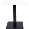 Liberoshopping Tavolo da bar quadrato con base centrale in metallo e piano laminato resistente - ideale per locali, ristoranti, pub, uso interno o esterni coperti (Gamba Antracite, Bianco Frassino, 70x70)