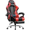 GTPLAYER Sedia da Gaming, Ergonomico Sedia da Ufficio, con Massaggiante poggiapiedi e supporto lombare, Schienale Regolabile 90-135°, Portata 150 kg, sedia per computer, Rosso
