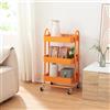 [en.casa] Carrello da Stoccaggio in Acciaio con 3 Contenitori Sovrapposti e Ruote Organizzatore Multiuso per Casa Ufficio Garage - Arancione