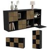 FOERPL Libreria Scaffale Portaoggetti con 8 Cubi, Mobiletto Salvaspazio Scaffale Componibile,Libreria Nero Moderno per Soggiorno,Studio,Ufficio,Camera, 125x30x60cm