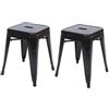 Mendler Set 2X sgabelli poggiapiedi bistrot Design Industriale HWC-A73 Metallo Verniciato - Nero