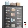 LVNIUS Scarpiera alta a 9 livelli con coperture, 40-46 paia, organizer per scarpe da ginnastica, scaffali chiusi, supporto per scarpe per garage, camera da letto, organizer per scarpe Zapateras, 50