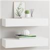 Generico Scaffali con Cassetti da Parete 2 pz Bianchi 60x23,5x10 cm MDF,Bianco,9.7kg,330256