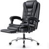 rattantree Sedia da Ufficio Ergonomica con Poggiapiedi Telescopico, Sedia Ufficio con Schienale Alto, Poltrona Ufficio con Ampia Seduta Imbottita, Altezza Regolabile per Ufficio Maision, PU Nero