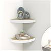 Generico Mensole Angolari 2pz Rovere e Bianco 35x35x3,8 cm in MDF,Mobili,Scaffalature,Scaffali e mensole per pareti-326640