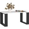 AKORD | Tavolino da Salotto in Legno - NOX | Tavolo da Caffè con gambe | Coffee Table | Tavolini Basso Moderno | Arredamento Casa | 92 x 45 x 53 cm | Bianco & Nero