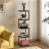 STCERY Libreria A Colonna Verticale, Moderna In Metallo A Torre, Scaffale Verticale A 5/6/7 Livelli, Aperto Design Da Terra, Per Camera Da Letto E Soggiorno(Black,96cm/37.8in)